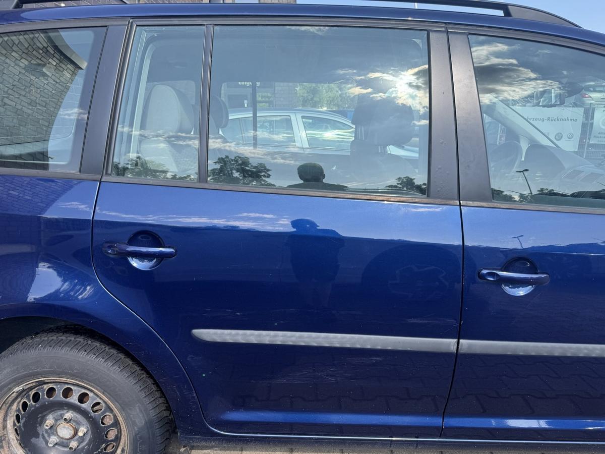 VW Touran 1T original T&uuml;r hinten rechts LD5Q Shadow Blue Metallic Rohbau Bj.2009